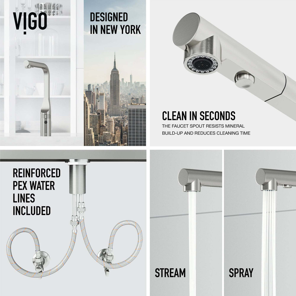 VIGO Jewel Touchless Kitchen Faucet in chrome with motion sensor and pull-out hose