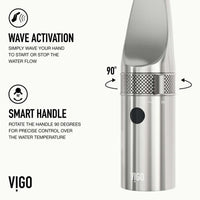 VIGO Jewel Touchless Kitchen Faucet in chrome with motion sensor and pull-out hose