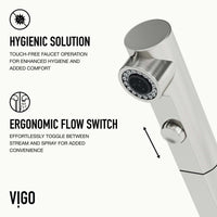 VIGO Jewel Touchless Kitchen Faucet in chrome with motion sensor and pull-out hose