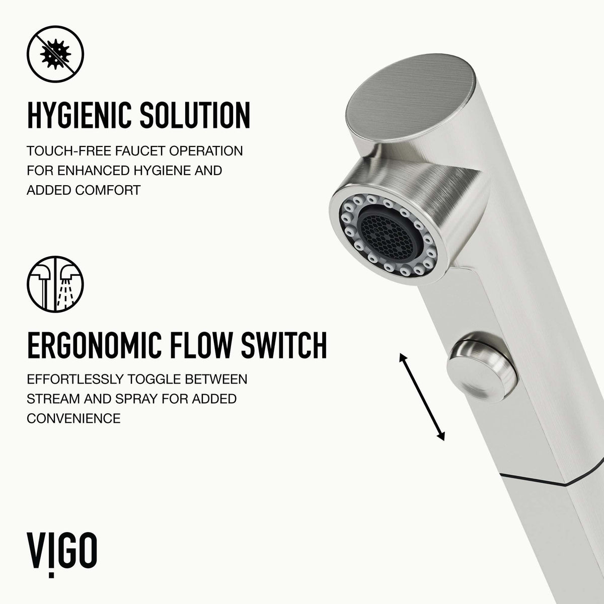 VIGO Jewel Touchless Kitchen Faucet in chrome with motion sensor and pull-out hose