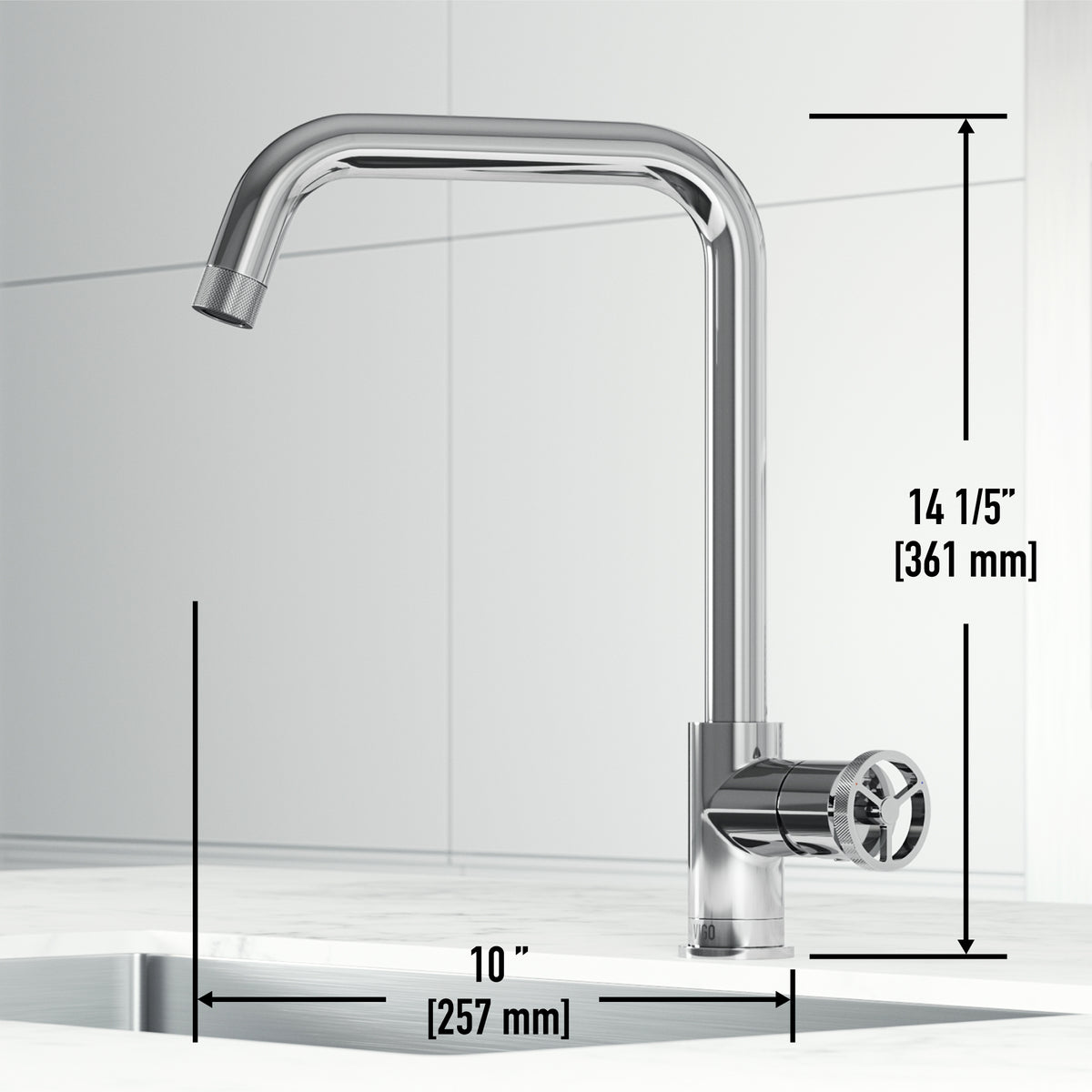 Brass kitchen bar faucet with ceramic disc cartridge and spot-resistant chrome finish