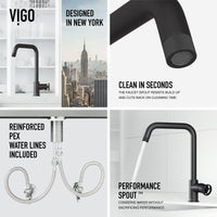 High-arc matte black kitchen faucet featuring secure docking and spot-resistant surface