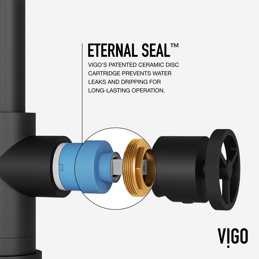 Contemporary matte black faucet with gooseneck spout and included hose for installation