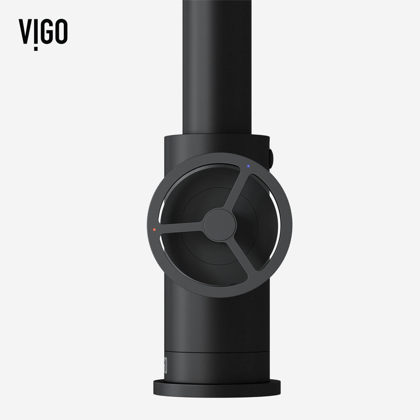 Matte black kitchen faucet with sprayer docking station and durable brass construction
