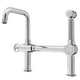 VIGO Cass Kitchen Faucet with Sprayer in chrome finish featuring bridge design and pull-out side sprayer
