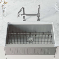 VIGO Cass Kitchen Faucet with Pull-Out Sprayer in Chrome with bridge design and high-arc swivel spout