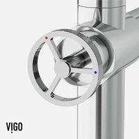 Modern chrome kitchen faucet with pull-out sprayer and bridge design
