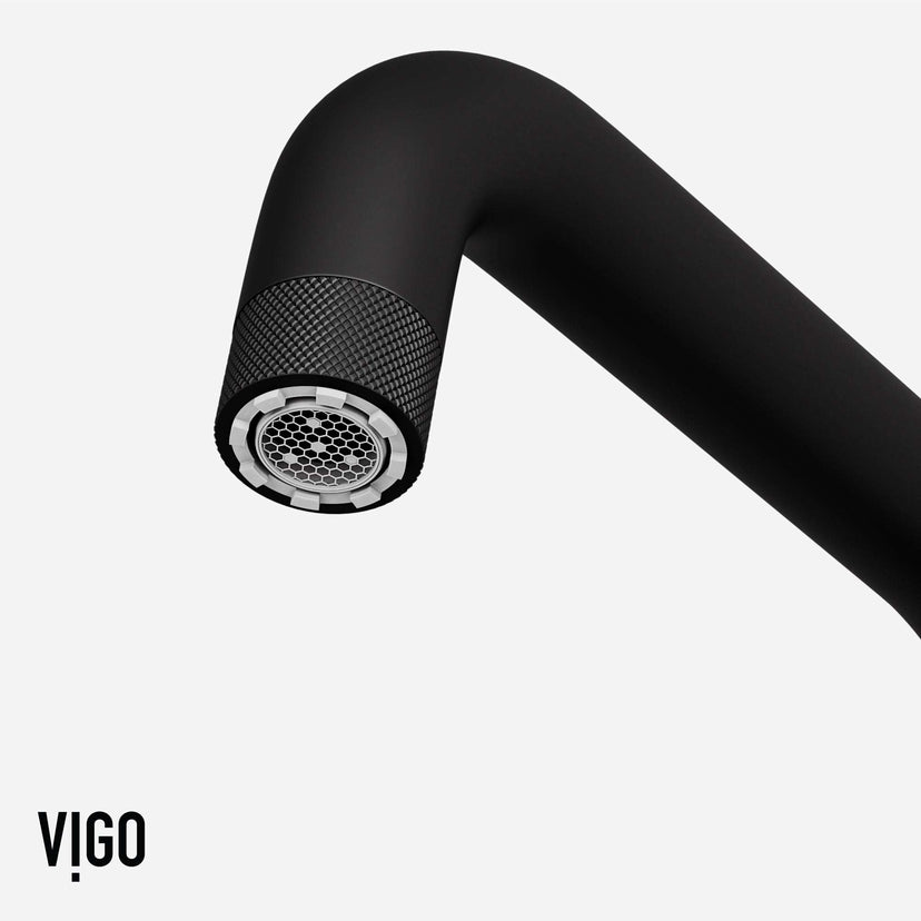 VIGO Cass Kitchen Faucet with Pull-Out Sprayer in Chrome with industrial design and 360° swivel spout