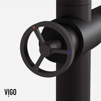 VIGO Cass Kitchen Faucet with pull-out sprayer in chrome with high-arc swivel spout and industrial design