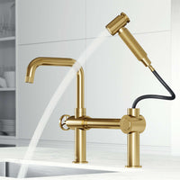 VIGO Cass kitchen faucet with pull-out sprayer and chrome finish