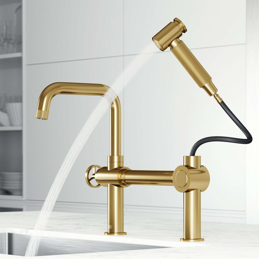 VIGO Cass kitchen faucet with pull-out sprayer and chrome finish
