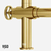 VIGO Cass Kitchen Faucet with Sprayer in chrome with exposed bridge design and pull-out side sprayer