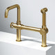 VIGO Cass Kitchen faucet with pull-out side sprayer in chrome with bridge design and wheel handle