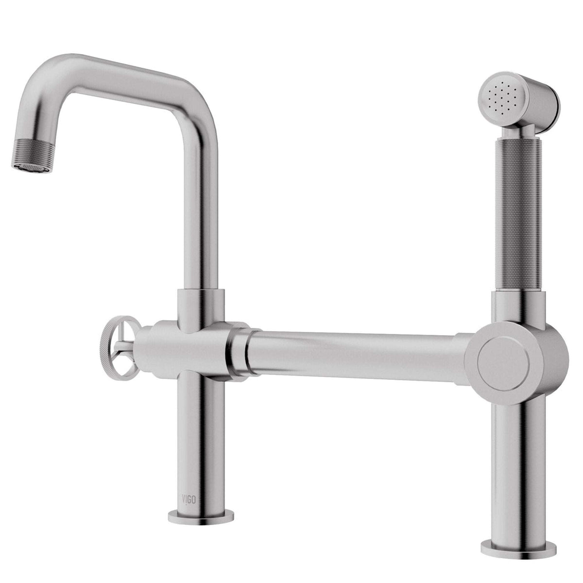 VIGO Cass kitchen faucet with pull-out side sprayer and chrome finish