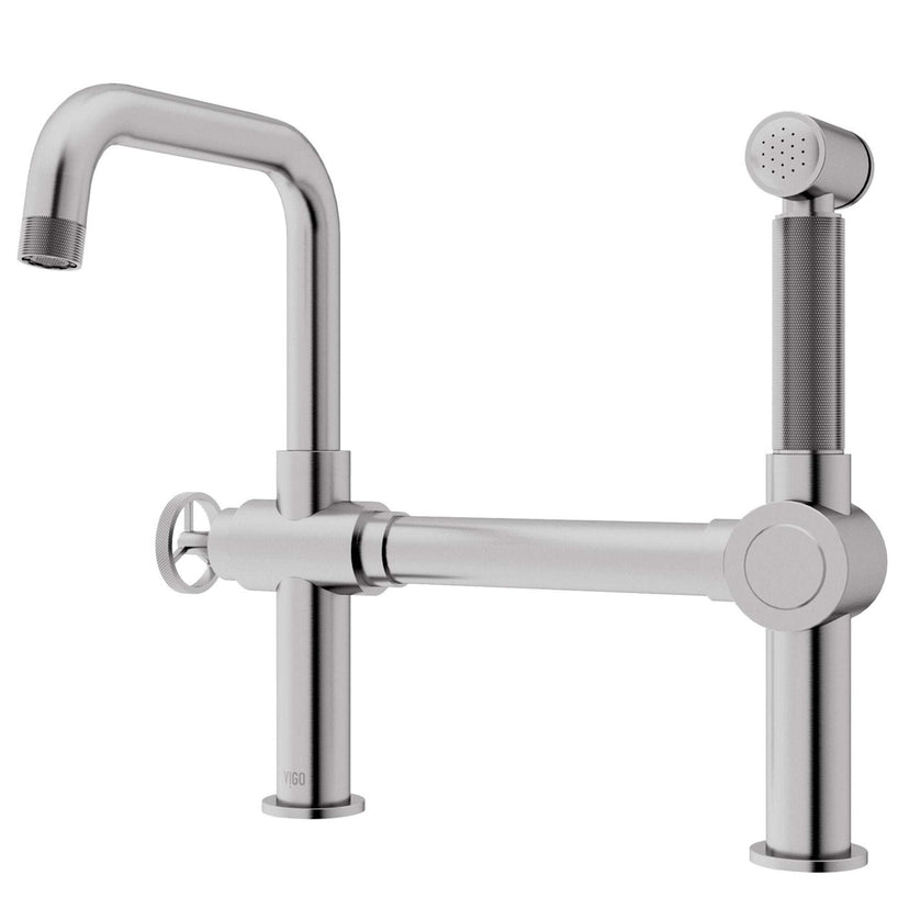 VIGO Cass kitchen faucet with pull-out side sprayer and chrome finish