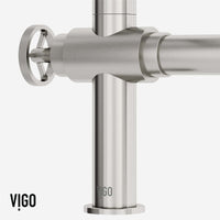 Chrome Cass kitchen faucet with pull-out sprayer and industrial bridge design