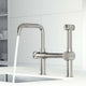 VIGO Cass chrome kitchen faucet with pull-out side sprayer and exposed bridge design