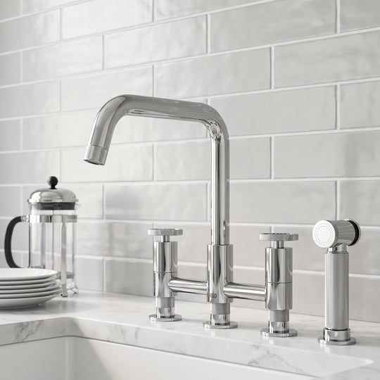 Cass Pull-Out Bridge Kitchen Faucet