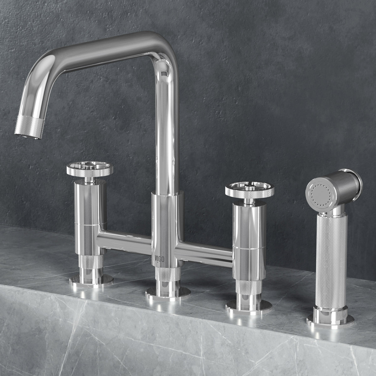 Cass Pull-Out Bridge Kitchen Faucet