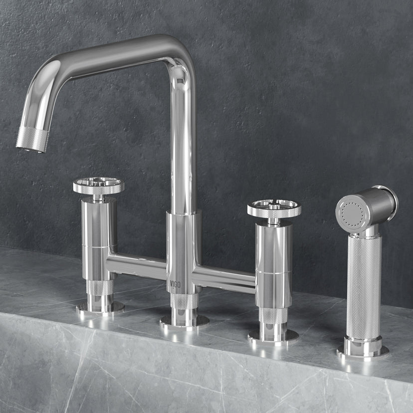 Cass Pull-Out Bridge Kitchen Faucet