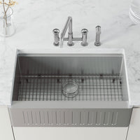 High-arc kitchen faucet with knob handles and side spray activation in chrome finish