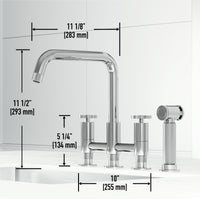 Cass Pull-Out Bridge Kitchen Faucet