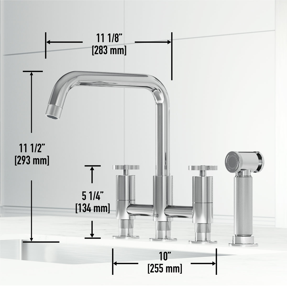 Cass Pull-Out Bridge Kitchen Faucet