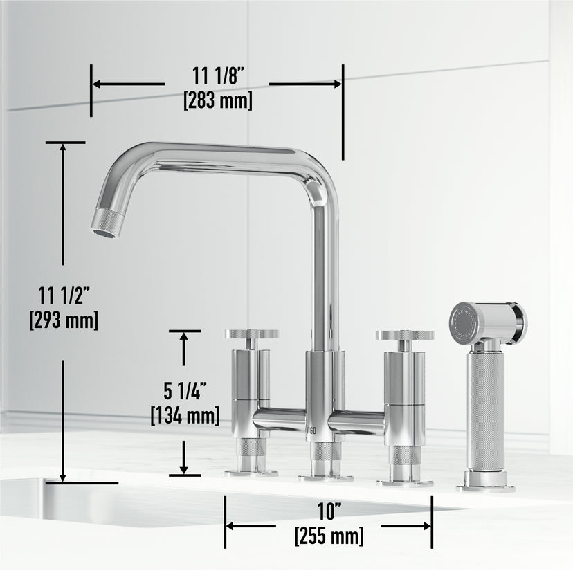 Cass Pull-Out Bridge Kitchen Faucet