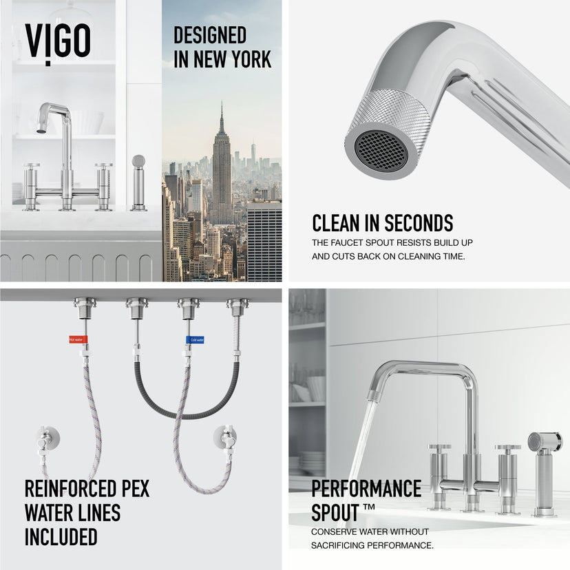 Kitchen faucet with ceramic disc valve and stainless steel sprayer in chrome