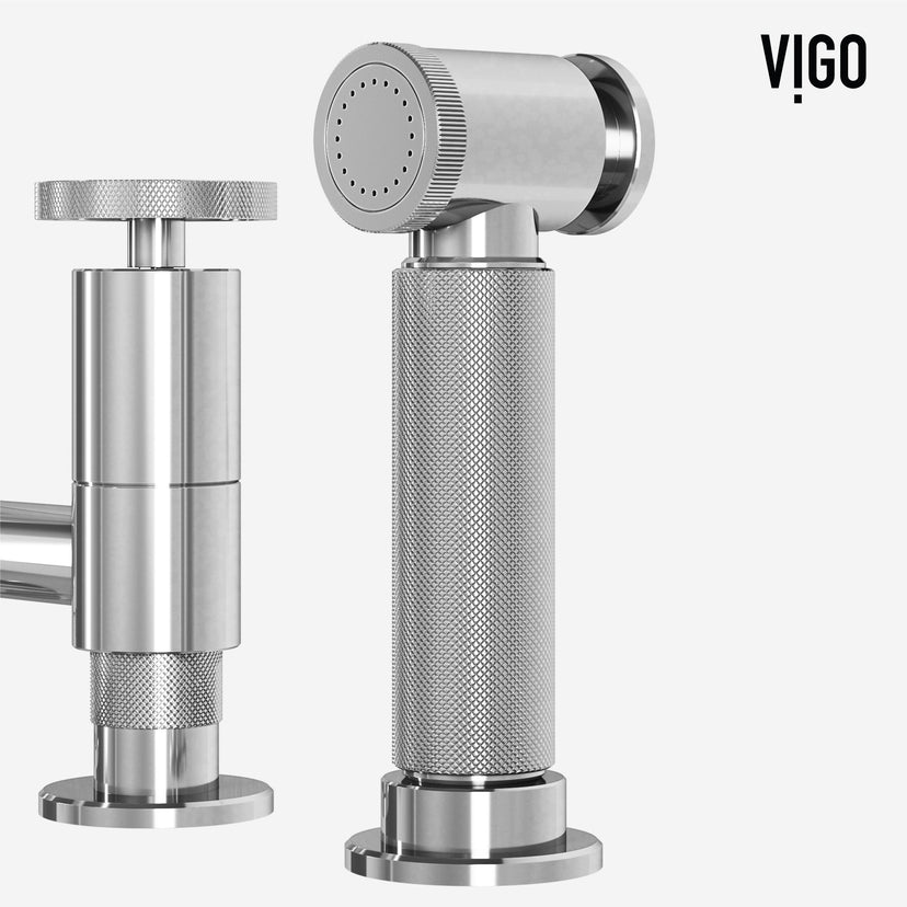 Modern kitchen faucet featuring high-arc design and pre-rinse capability