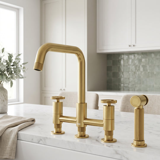 Cass Pull-Out Bridge Kitchen Faucet