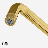 Matte brushed gold kitchen faucet with secure docking station and spot-resistant surface