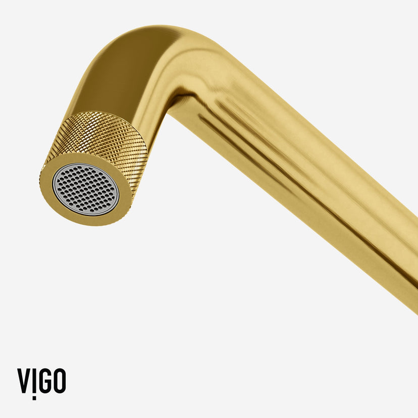 Matte brushed gold kitchen faucet with secure docking station and spot-resistant surface