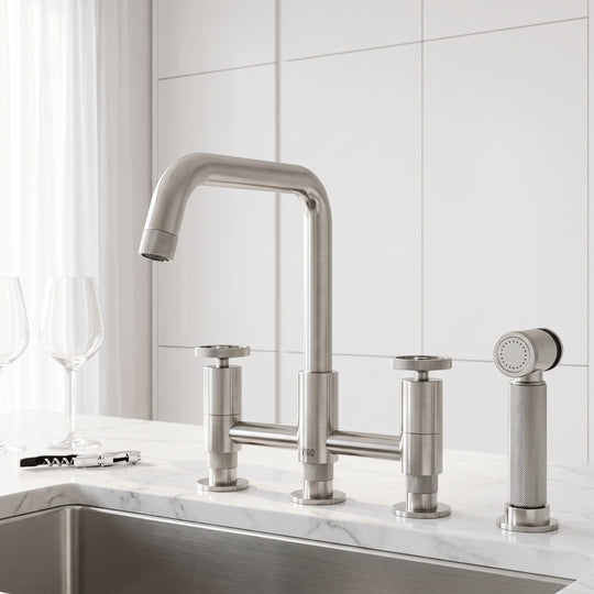 Cass Pull-Out Bridge Kitchen Faucet