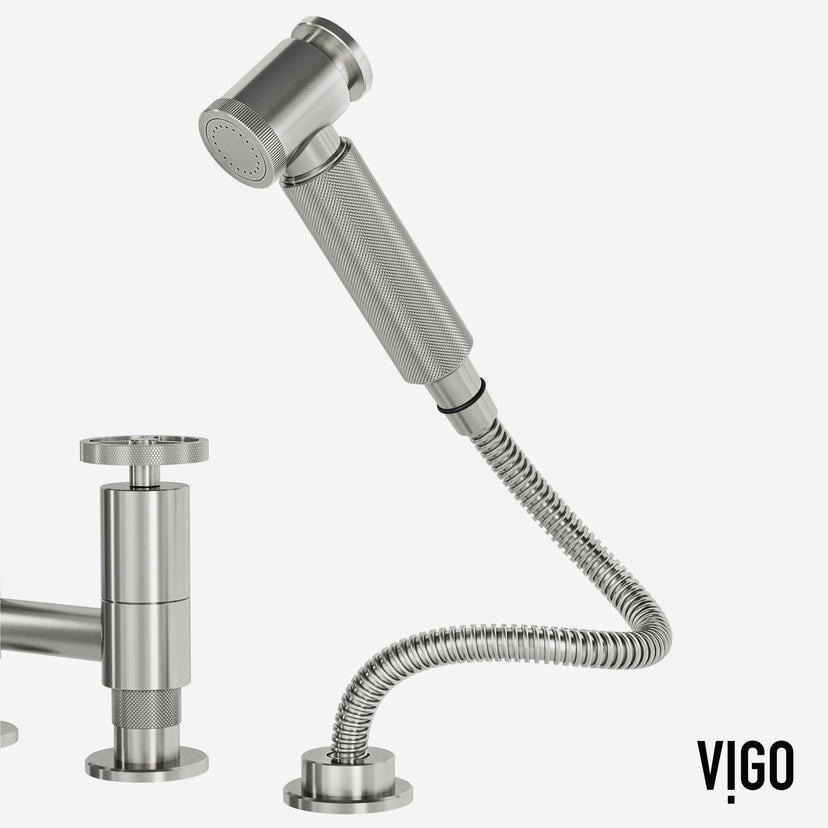 Cass Pull-Out Bridge Kitchen Faucet