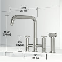 Cass Pull-Out Bridge Kitchen Faucet