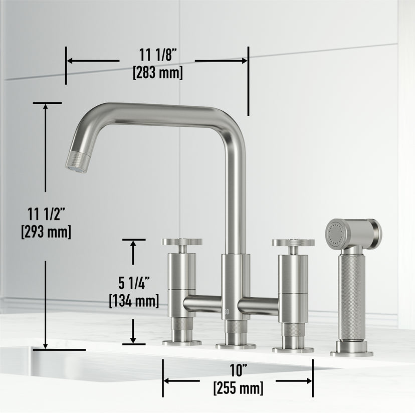 Cass Pull-Out Bridge Kitchen Faucet