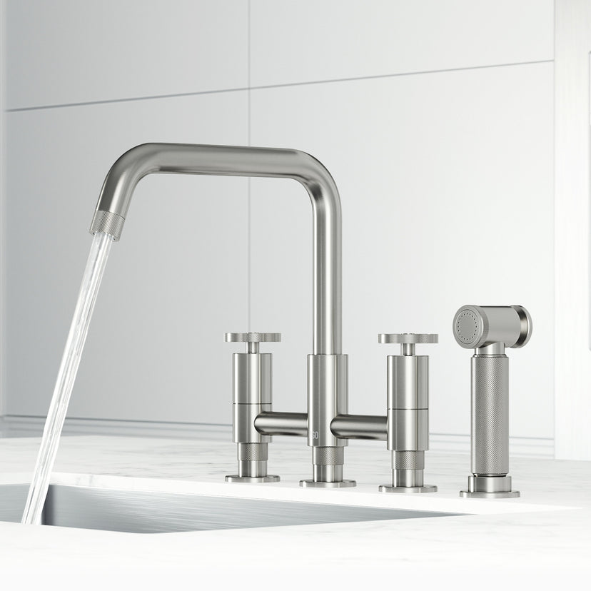 Cass Pull-Out Bridge Kitchen Faucet