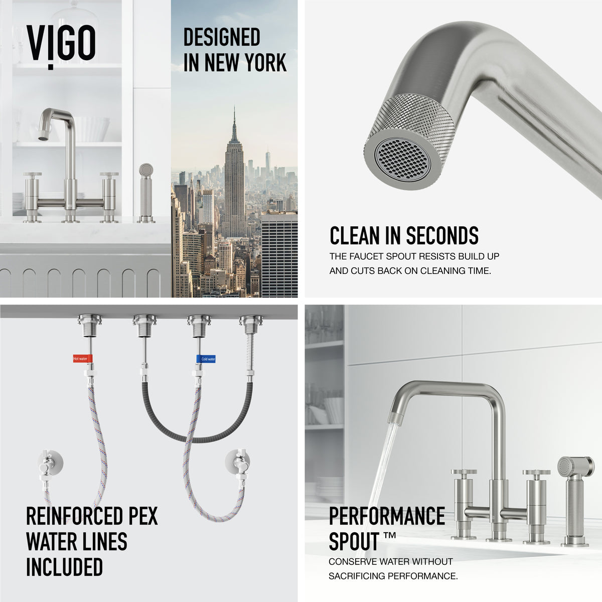 Cass Pull-Out Bridge Kitchen Faucet