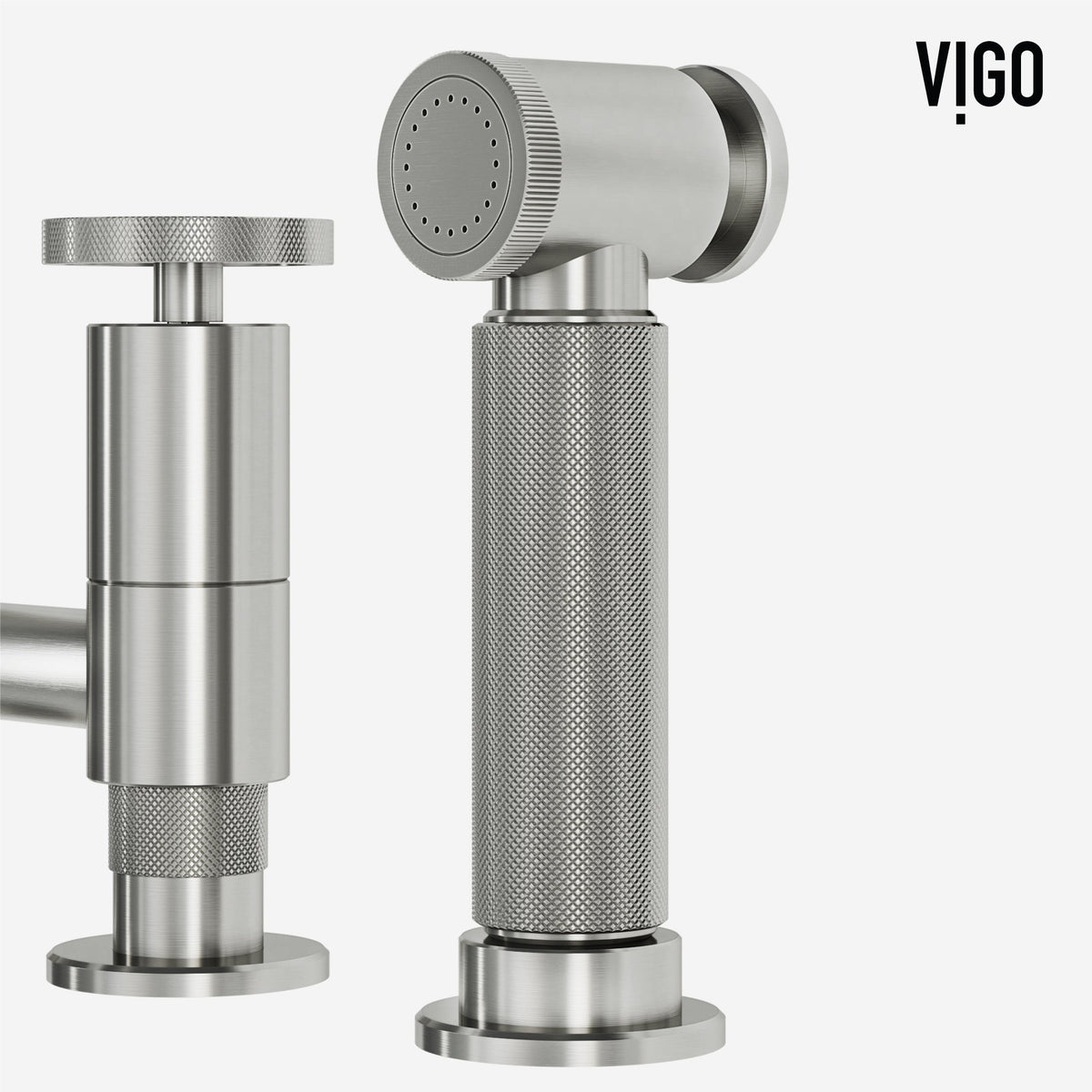Modern kitchen faucet featuring high-arc design and pre-rinse capability