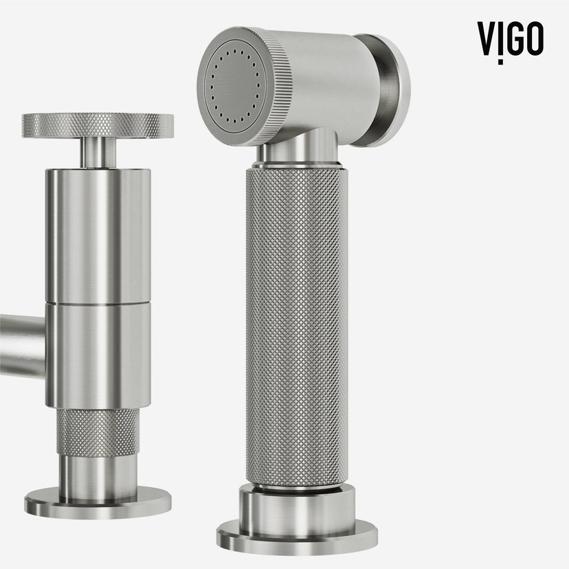 Modern kitchen faucet featuring high-arc design and pre-rinse capability