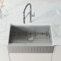 Edison Pro Pull-Down Spray Kitchen Faucet stainless steel with matte black accents and high-arc spring neck