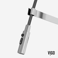 Edison Pro Pull-Down Spray Kitchen Faucet in stainless steel with matte black accents and high-arc spring neck