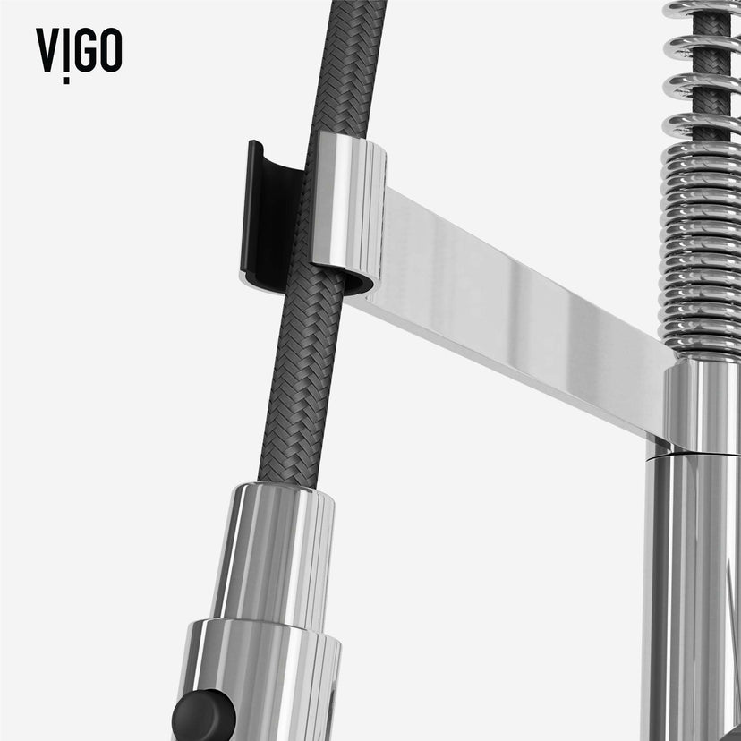 Edison Pro Pull-Down Spray Kitchen Faucet with stainless steel and matte black finish, high-arc spring neck, and triple-mode spray.