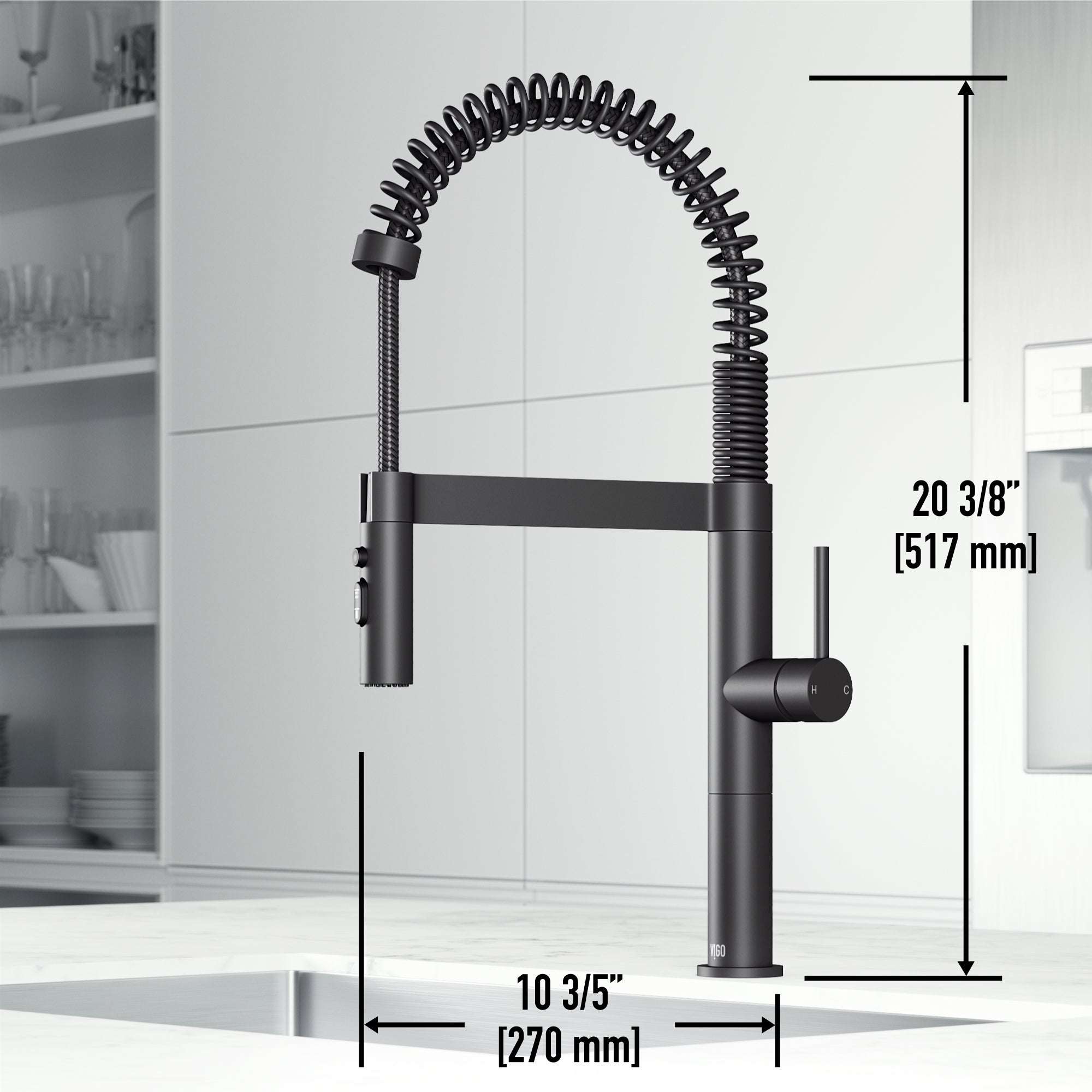 Edison Pro – 20 in. H Modern Contemporary Pull-Down Kitchen Faucet