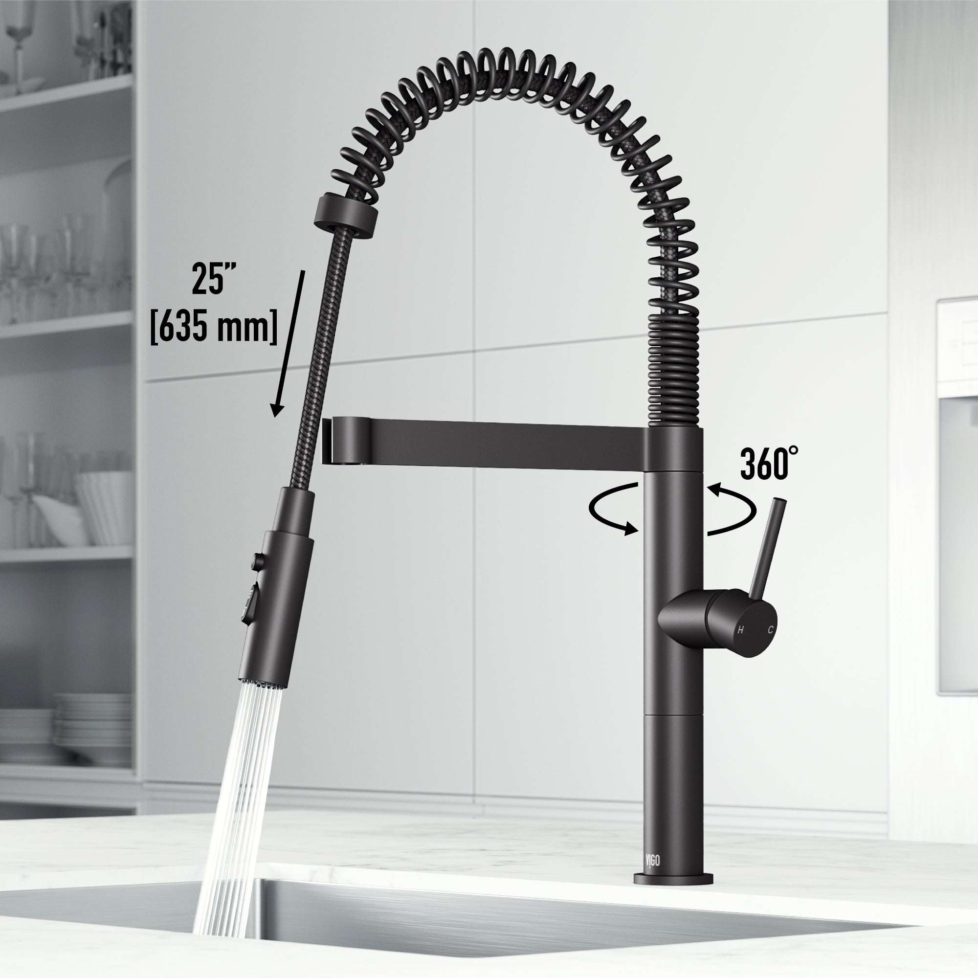Edison Pro – 20 in. H Modern Contemporary Pull-Down Kitchen Faucet