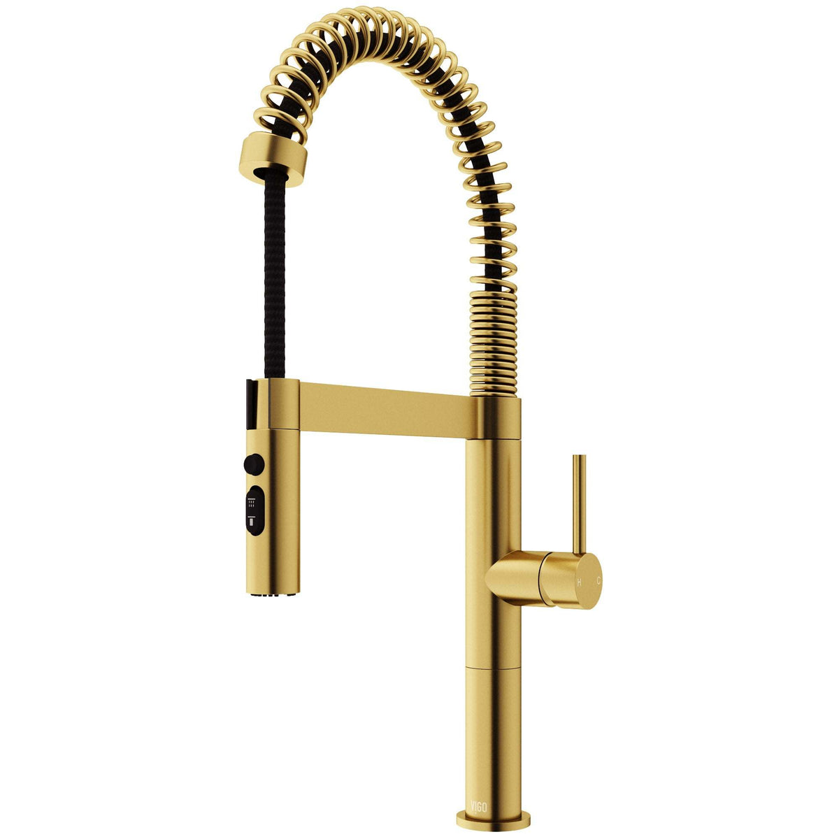 Edison Pro Pull-Down Spray Kitchen Faucet in stainless steel with matte black accents and high-arc spring neck