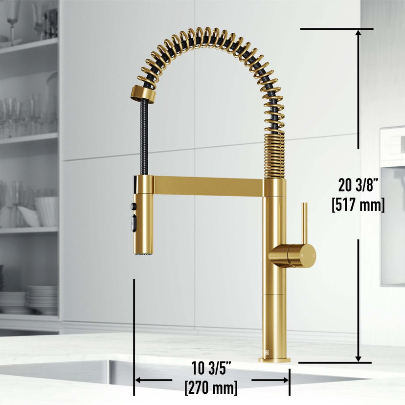 Edison Pro Pull-Down Spray Kitchen Faucet with stainless steel and matte black finish featuring high-arc spring neck and triple-mode spray