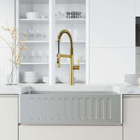 Edison Pro Pull-Down Spray Kitchen Faucet in stainless steel with matte black accents and high-arc spring neck