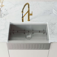 Edison Pro Pull-Down Spray Kitchen Faucet in stainless steel with matte black accents and high-arc spring neck